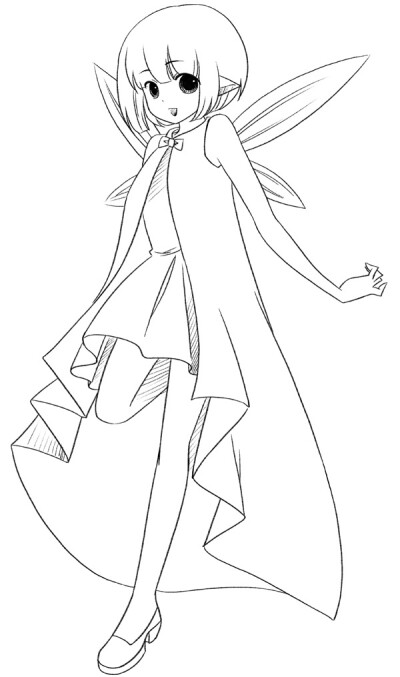 黑白线条绘画人物