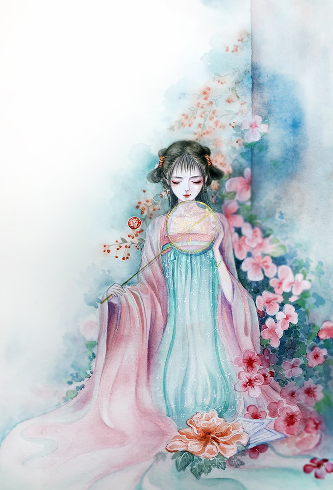 古风水彩美人〕作者 vc琼琼