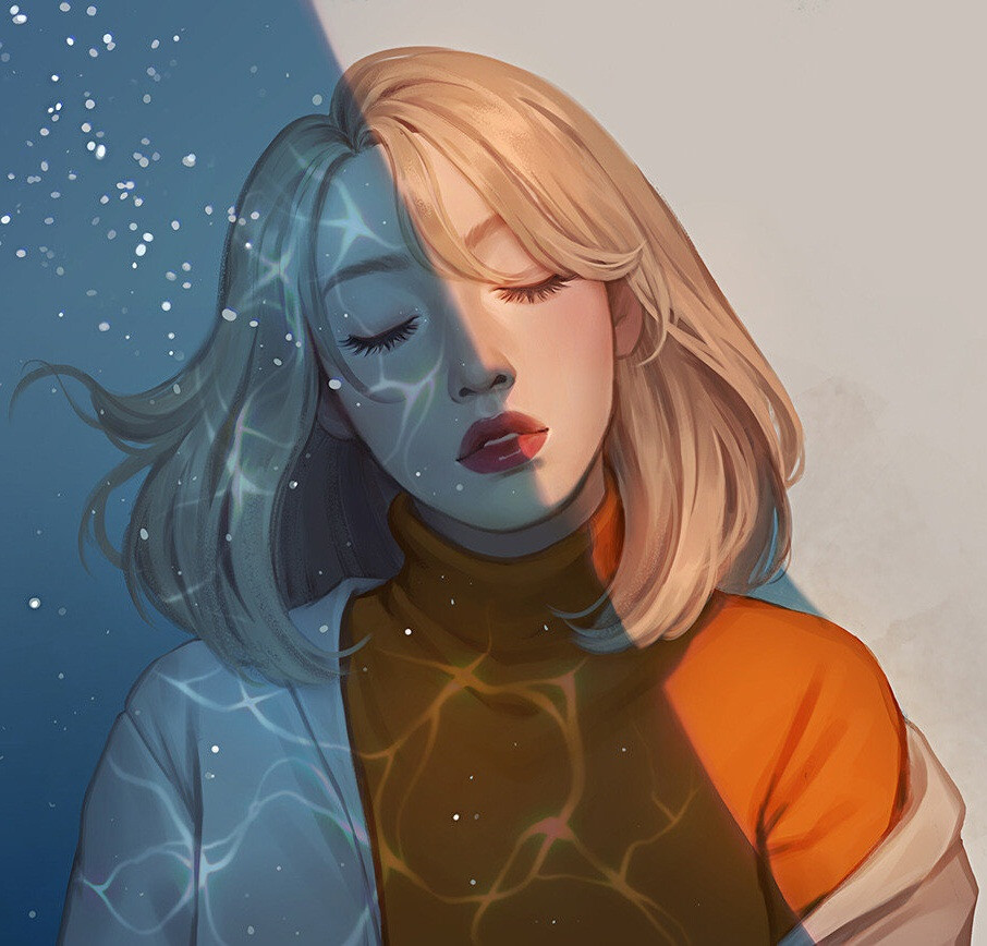 少女头像插画画师karmenloh作品