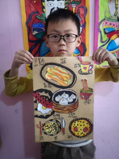 家乡的美食儿童画简单图片