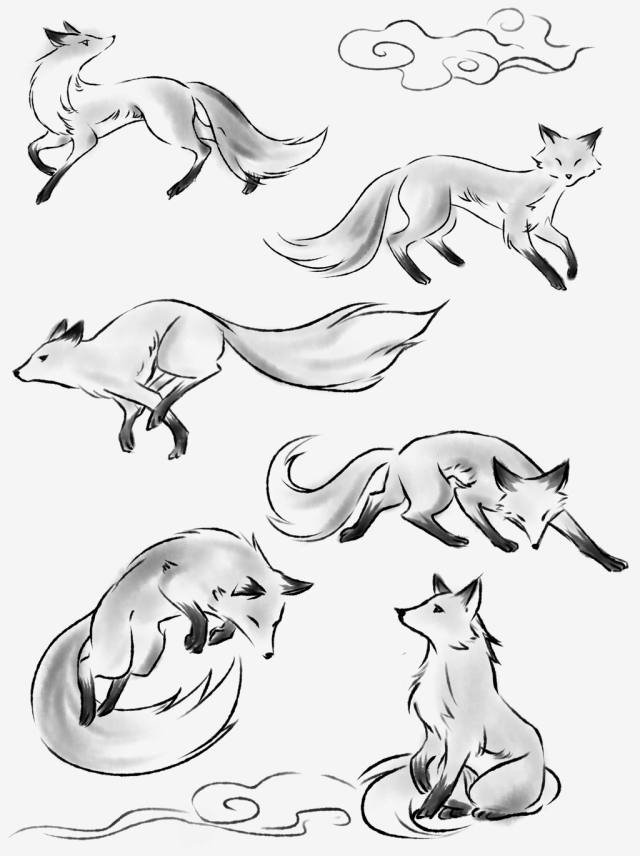 狐狸线描画复杂图片