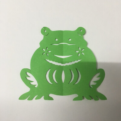 二折剪纸青蛙图片