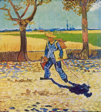 走在去阿尔勒路上的画家,1888年(文森特·梵高作品)