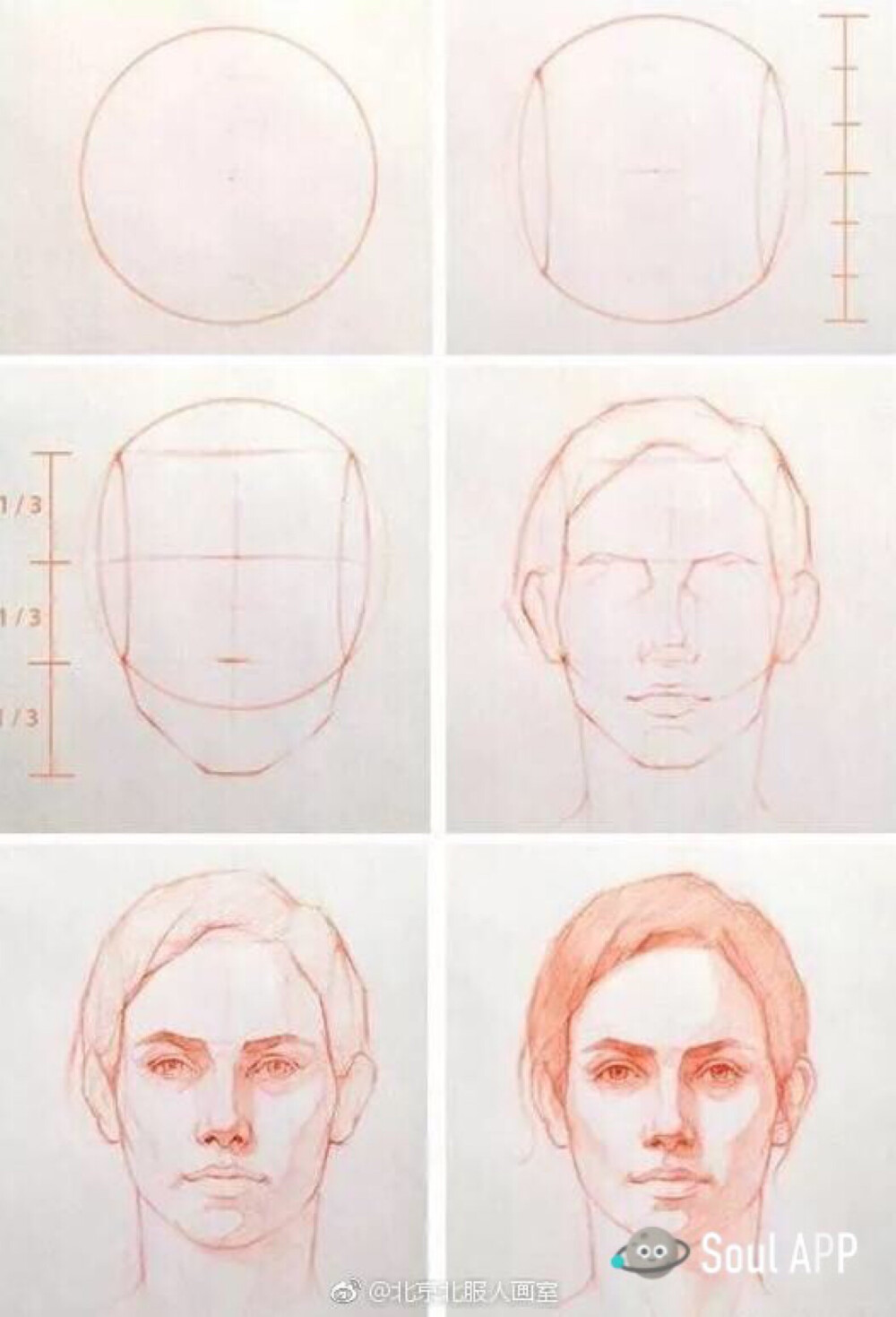 素描人脸结构图简单图片