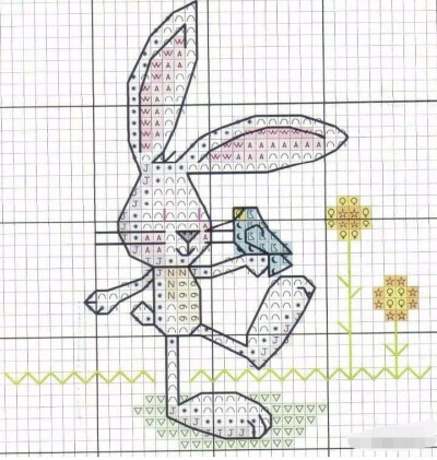 十字绣小兔子简单图解图片