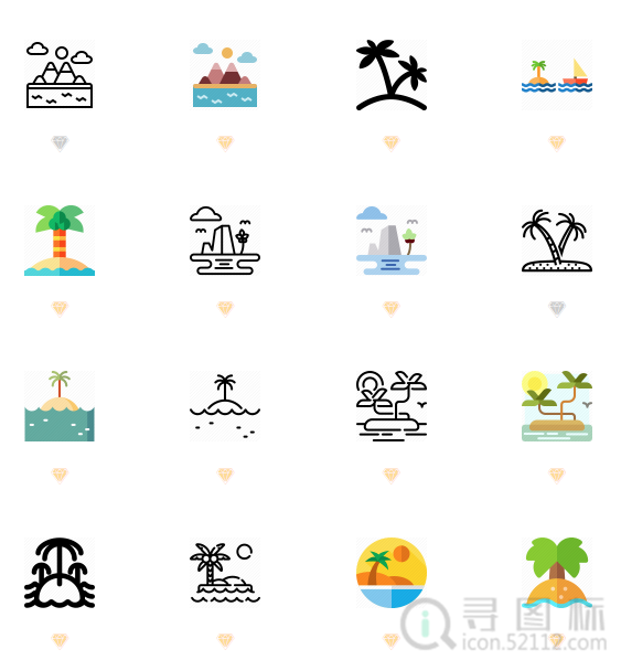 海岛,岛屿,海滩,图标