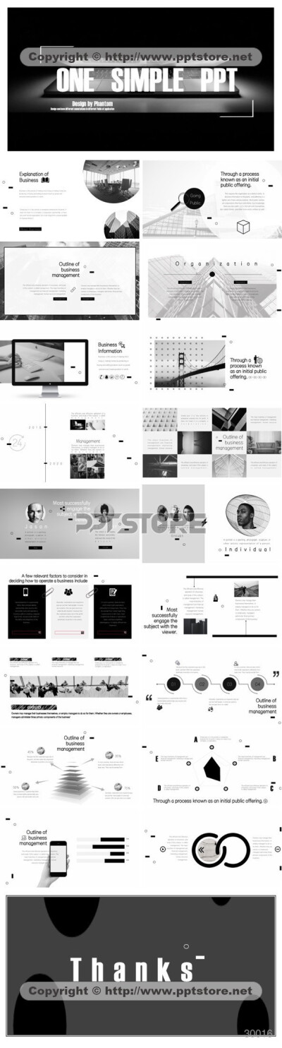 30016-【极简派】灰色商务用模板ppt模板