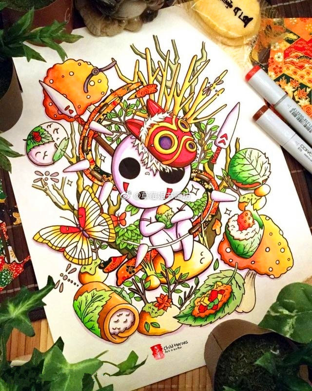 创意画,漫画水果,食物