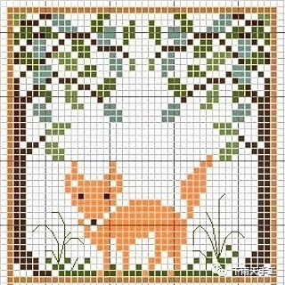 十字绣图纸可爱的小狐狸