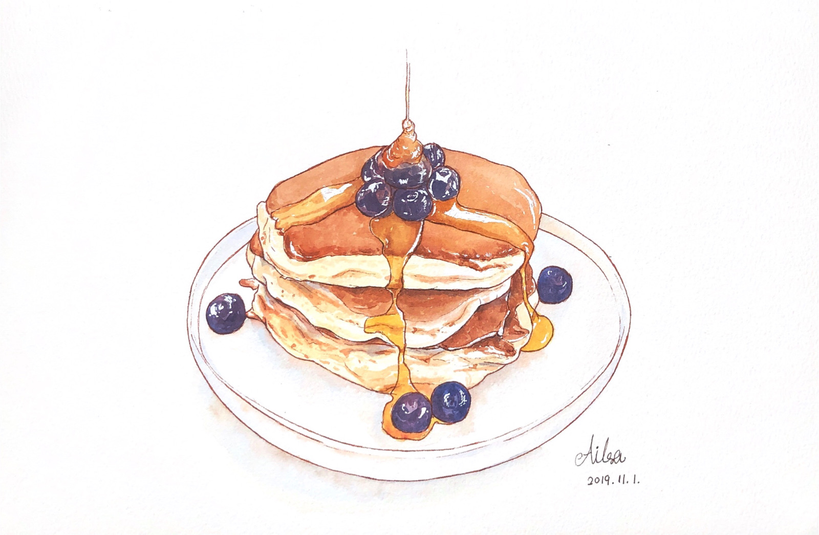 水彩美食 手绘插画