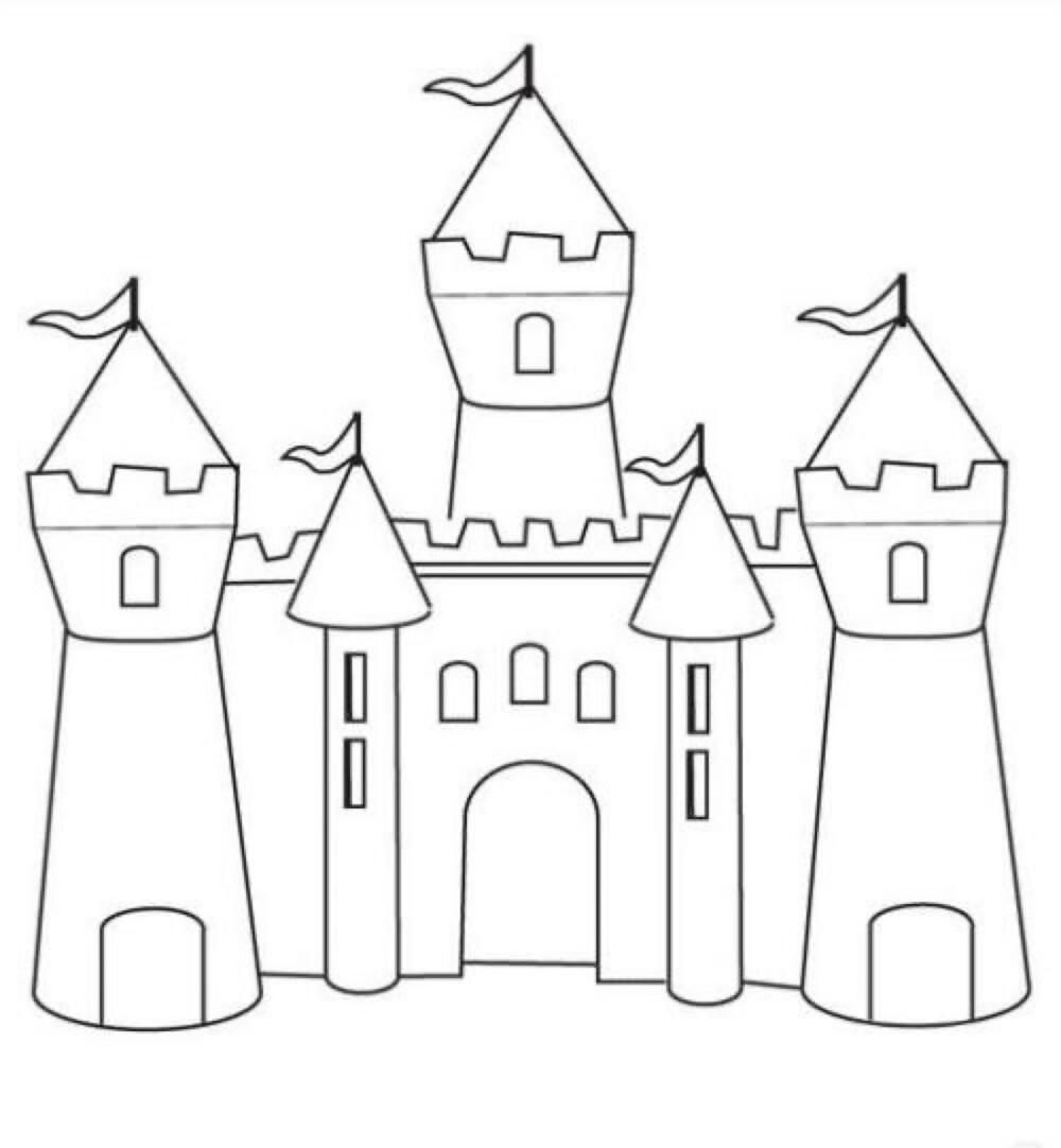 城堡简笔画简单又漂亮图片