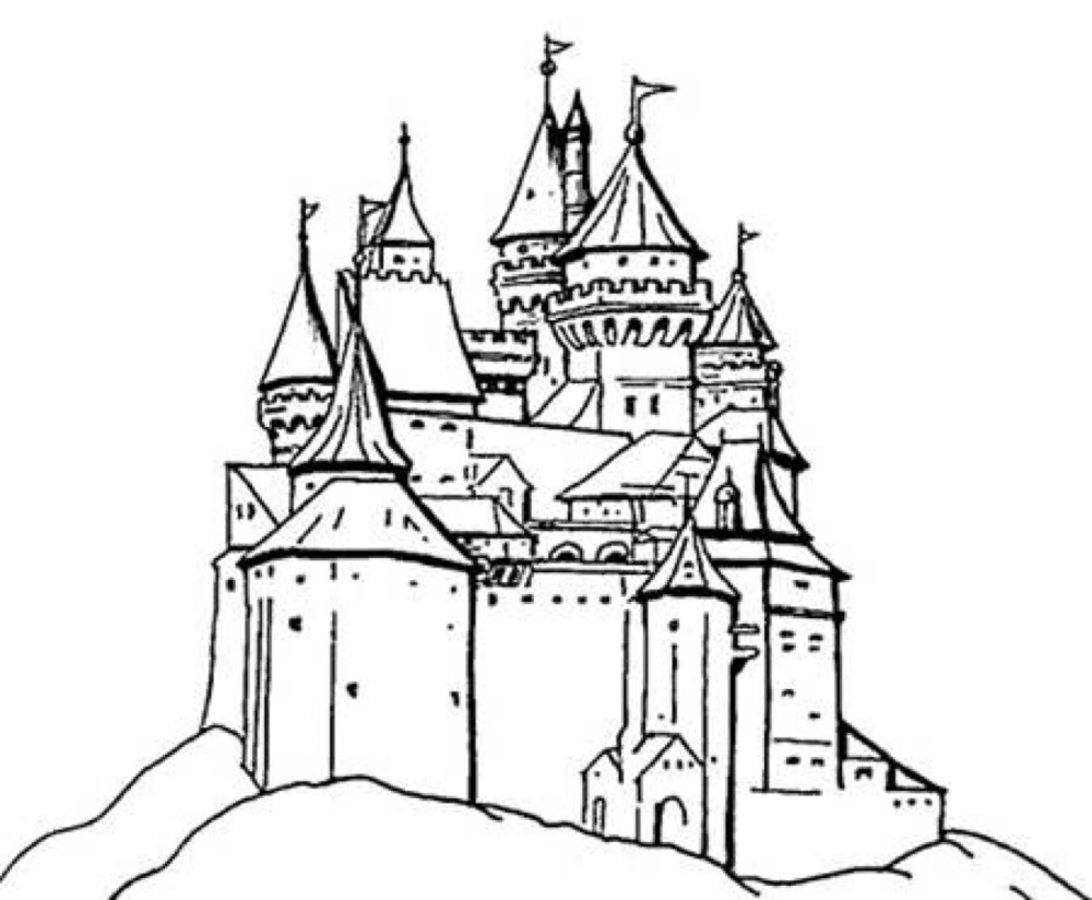 中世纪城堡简笔画图片