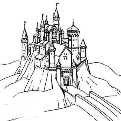 瑞士城堡简笔画图片