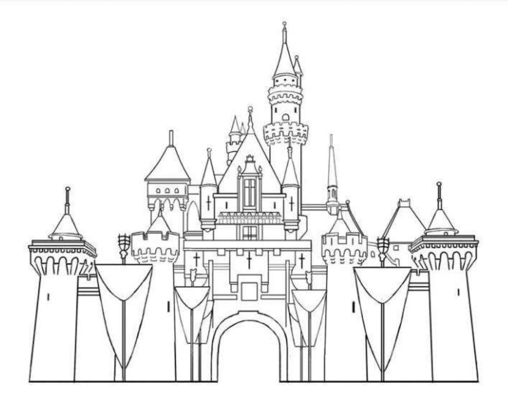 迪士尼城堡简笔画图片