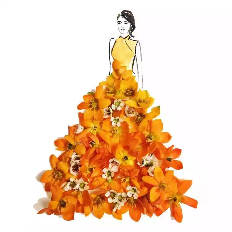 用花瓣做出世上最美的裙子