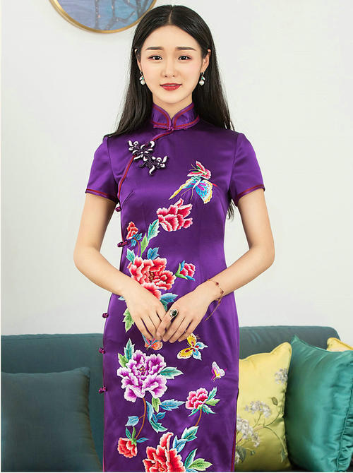 刺绣 苏绣 旗袍