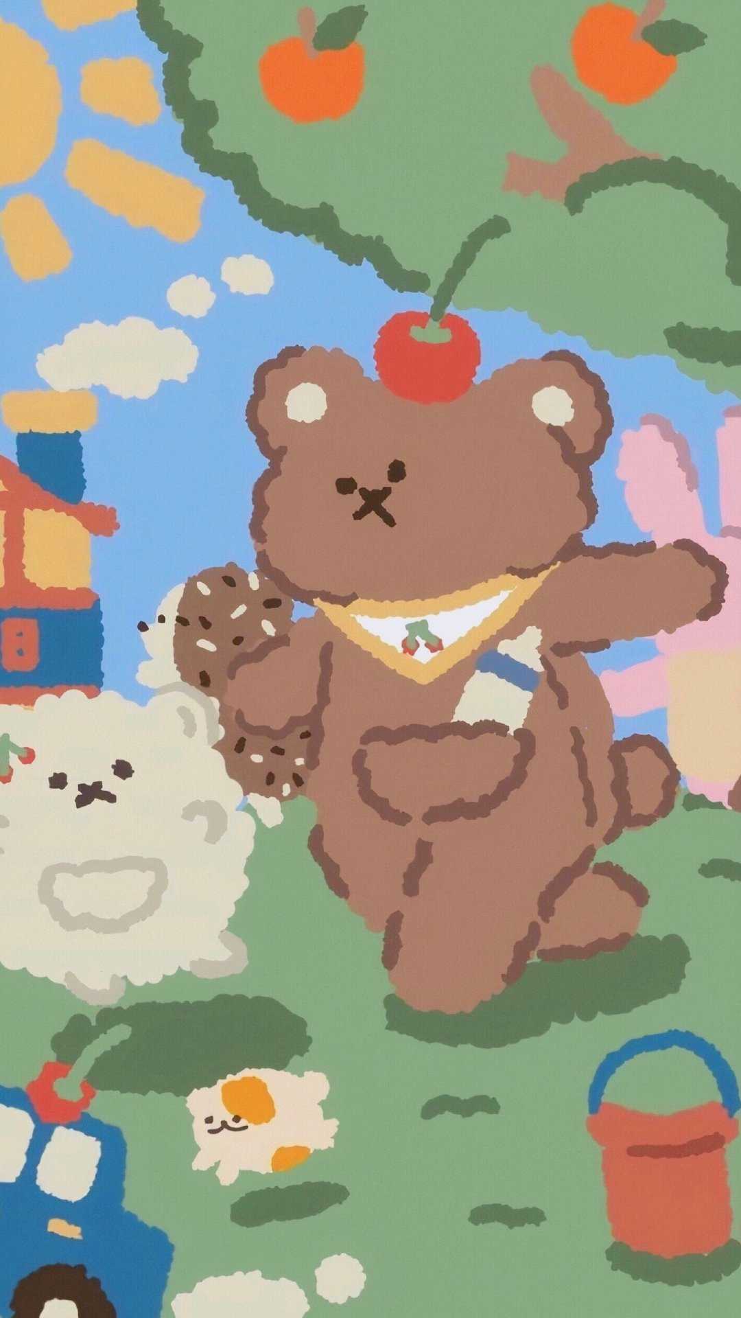 壁纸平铺可爱小熊