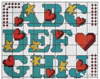 十字绣图纸字母数字