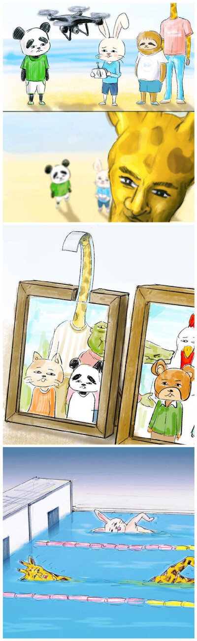小熊美术长颈鹿的烦恼图片