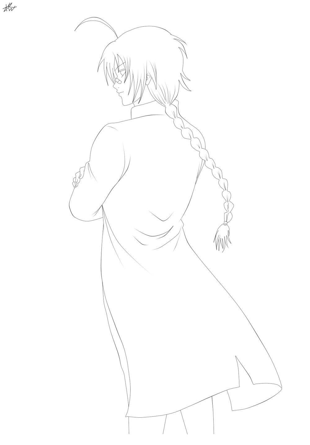 动漫人物线稿素材