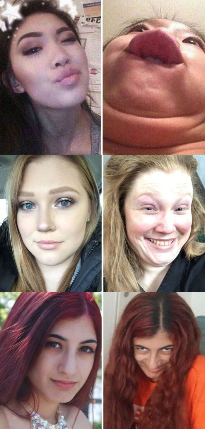 女生为了拍出反差感可以有多拼想看看姐妹们妆前妆后对比～#妆前后