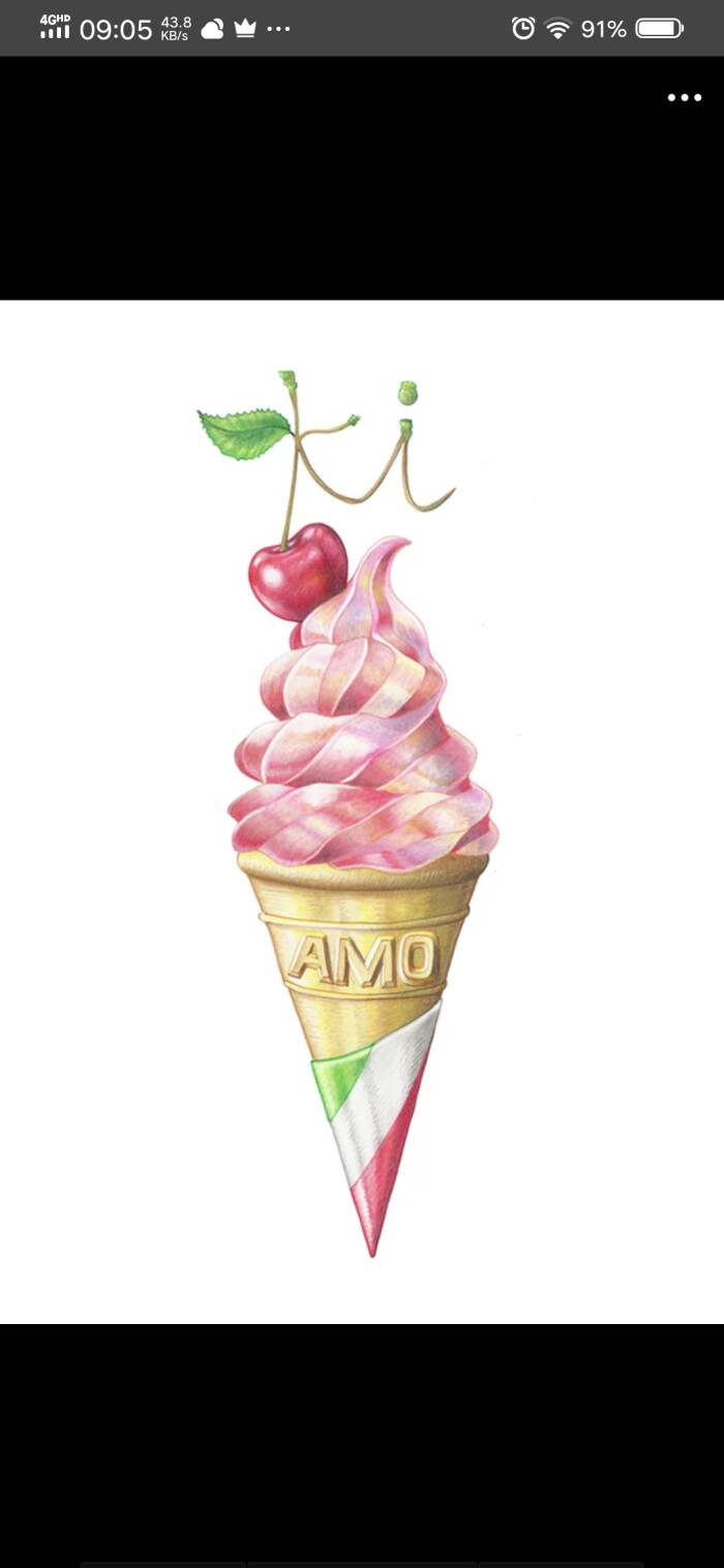 彩铅巧克力冰淇淋图片