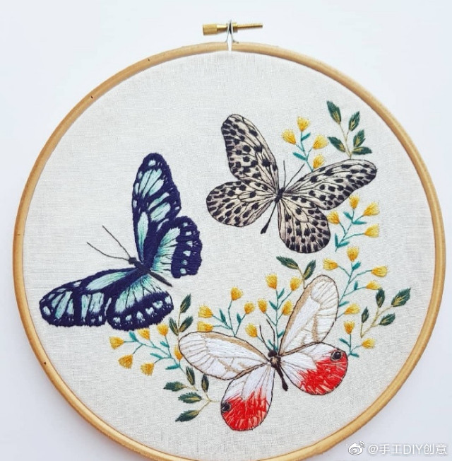 蝴蝶的刺绣法及教程图片