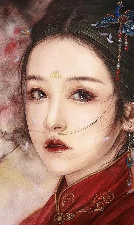 古风水彩插画人物,作者:熙往ljx