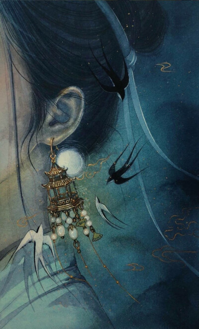 古风水彩插画人物,作者:熙往ljx