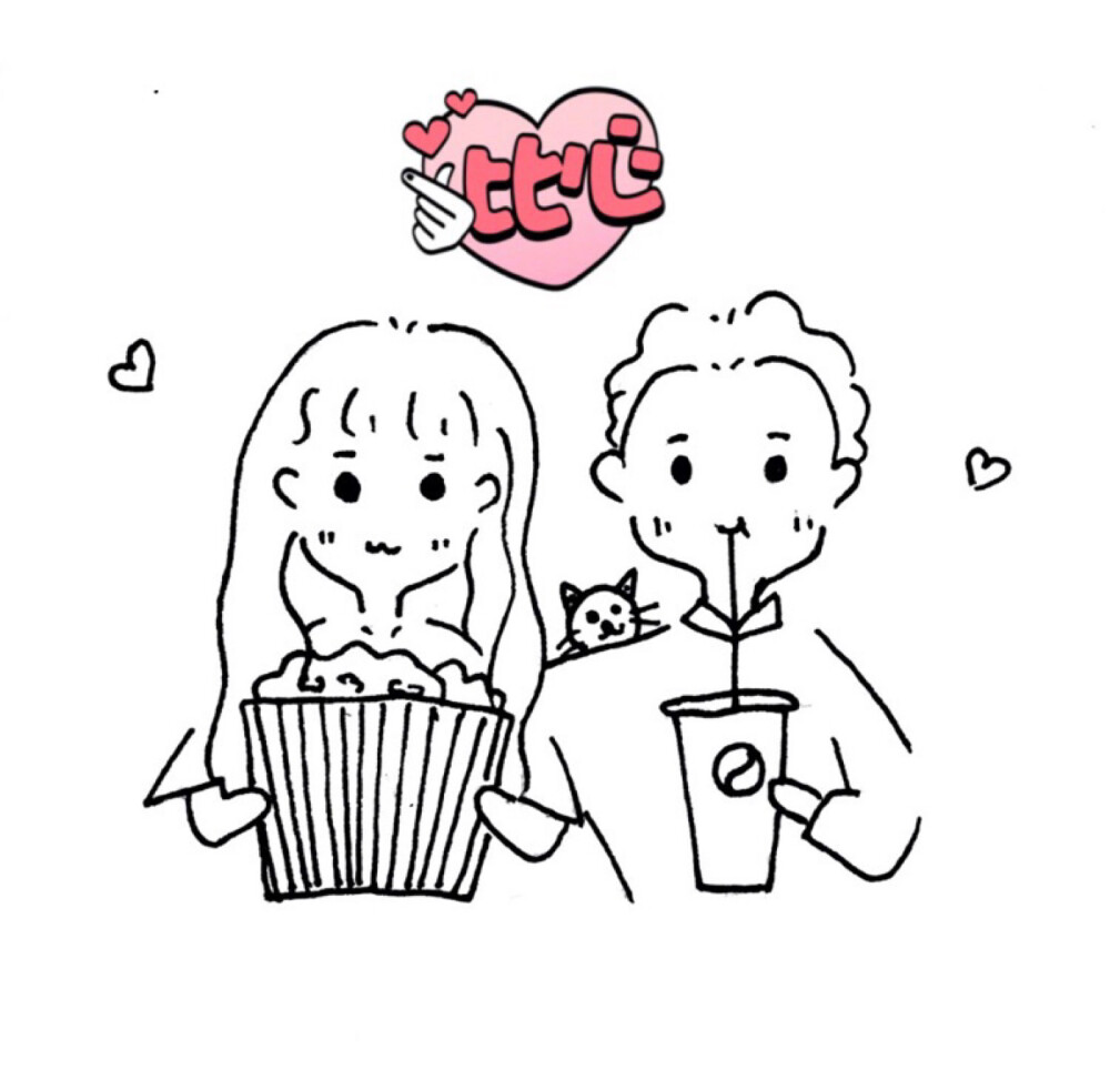 ins简笔画情侣头像