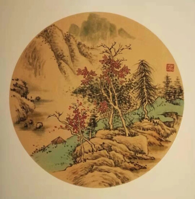 抖音水彩山水画