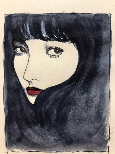 水粉画 插画 插图 人物 头像 色彩