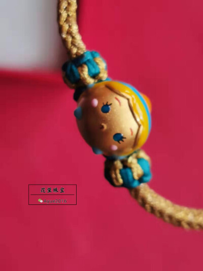 花玺珠宝999足金精品3d硬金迪士尼系列灰姑娘手工编绳手链