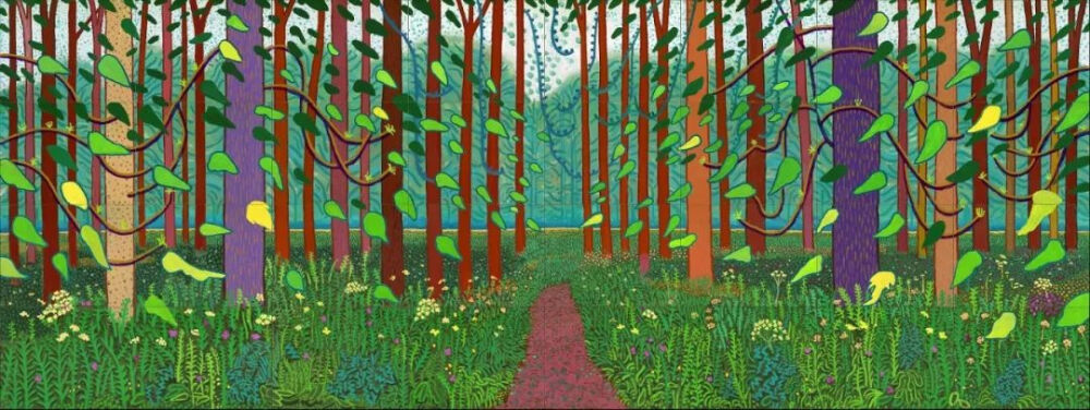 david hockney, the arrival of spring in woldgate, east