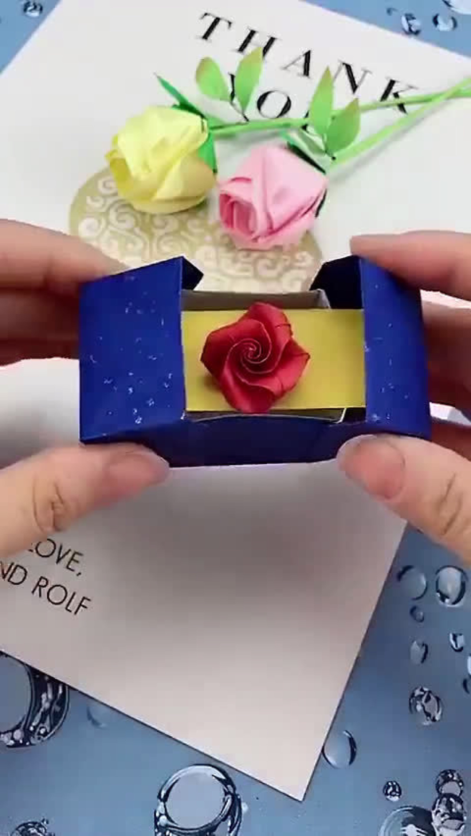 折纸 玫瑰花戒指