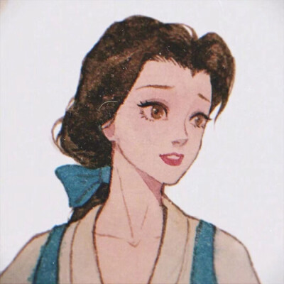 美女与野兽 贝儿转自微博 画师:阿莘 (非商用,侵删) 迪士尼公主系列