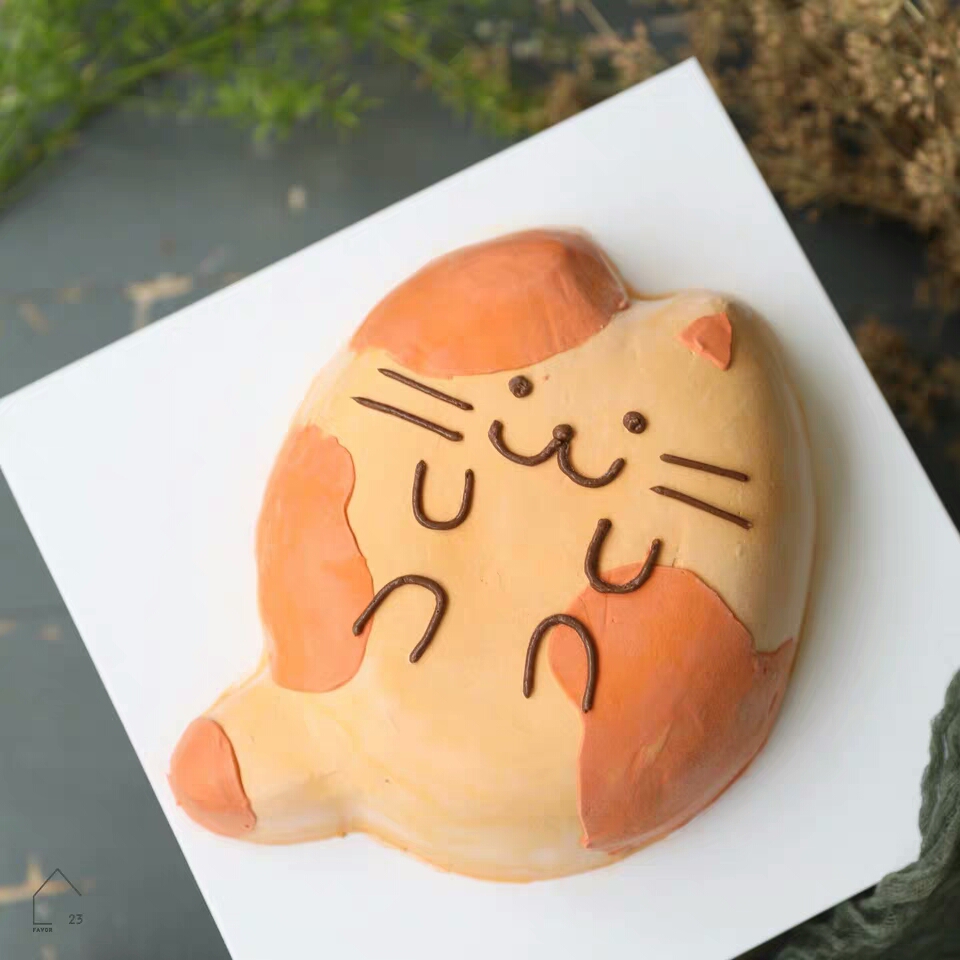 萌系小橘猫儿童生日蛋糕