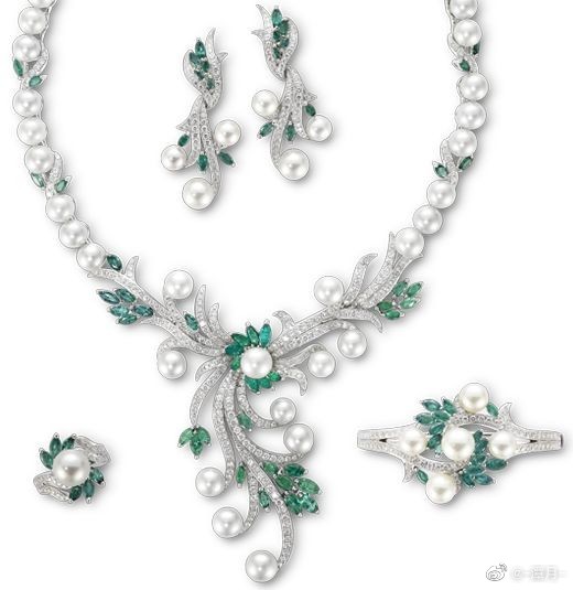 珍珠 祖母绿 珠宝套装