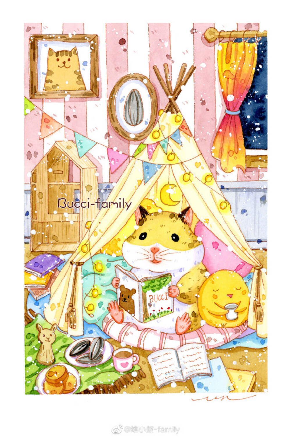 一组鼠年仓鼠壁纸插画