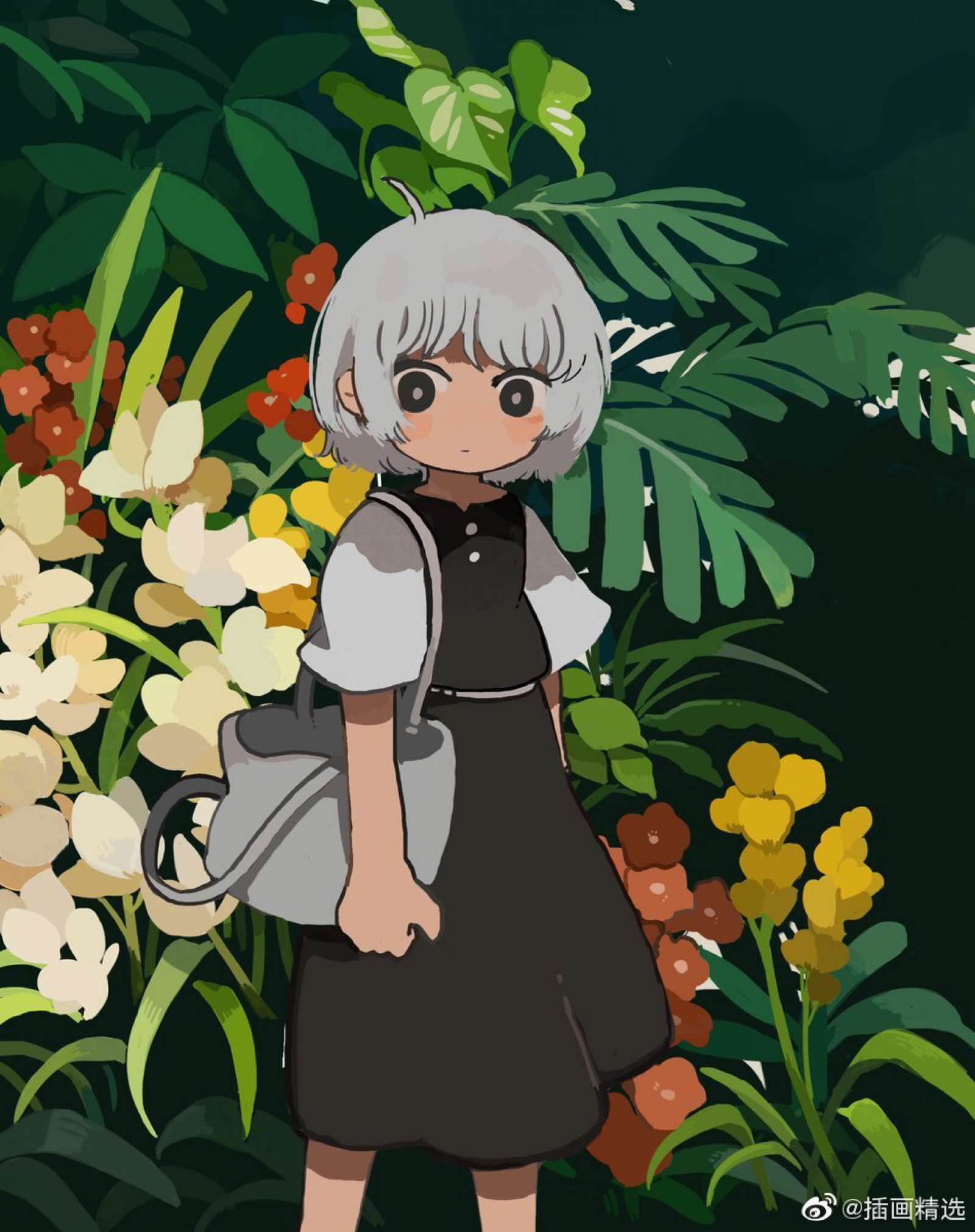 一组色彩浓郁的插画