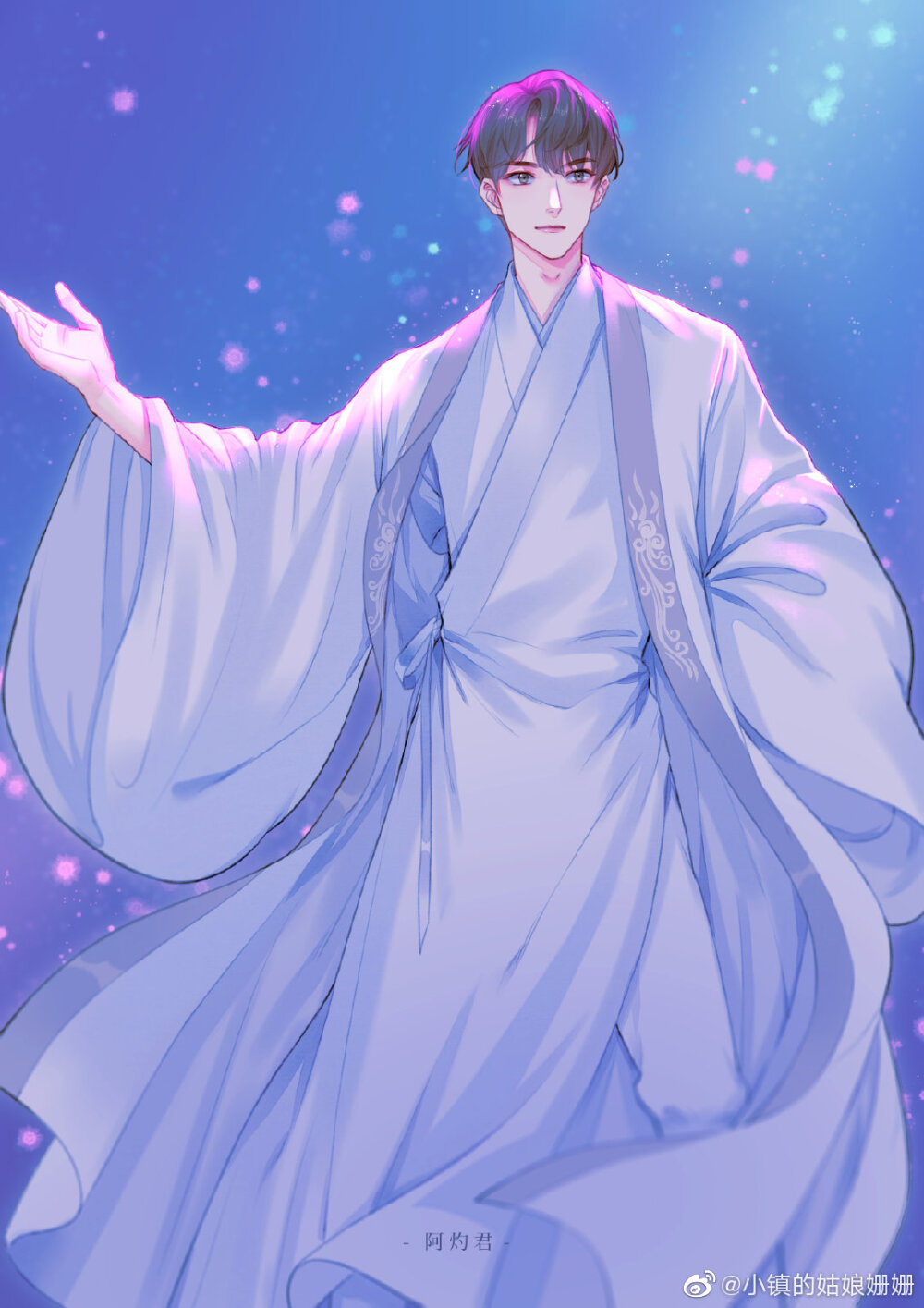 王一博古装手绘饭绘漫画壁纸