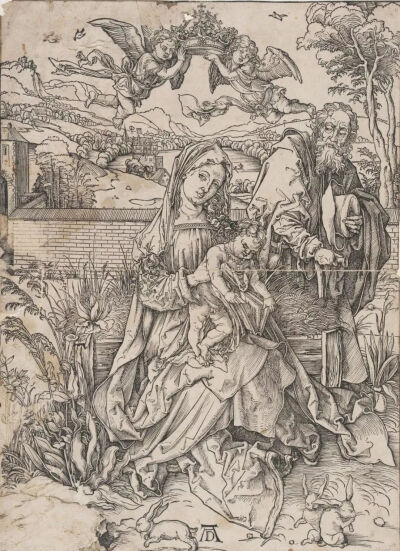 阿尔布雷希特·丢勒《the holy family》,木刻版画,1519年