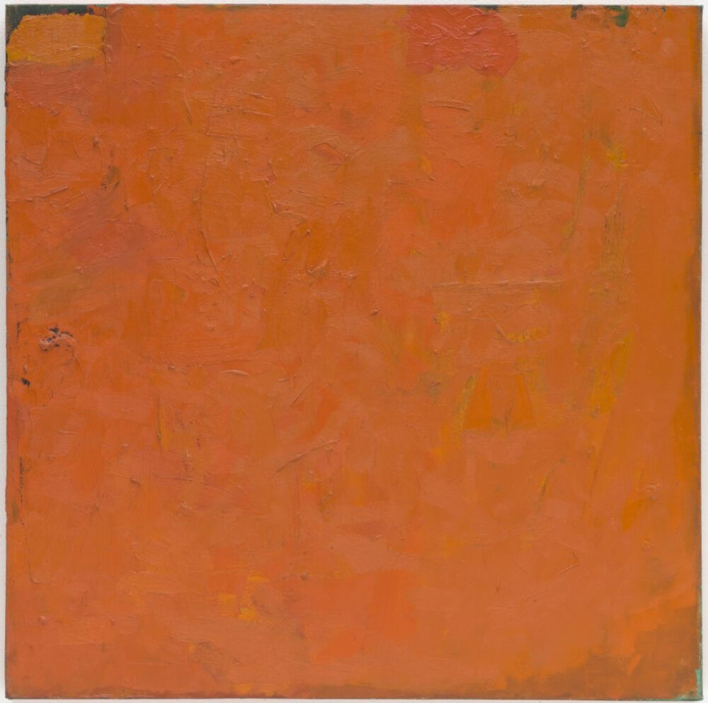 罗伯特·莱曼《无题(橘色画)》,油画,714×714cm,1955
