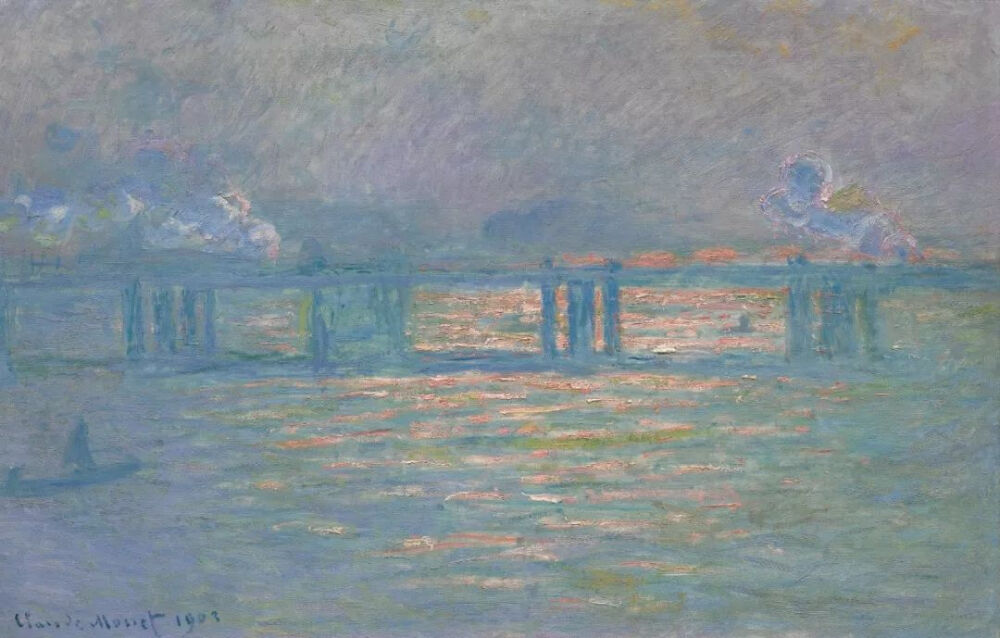 克劳德·莫奈《查令十字桥》,布面油画,65×1003cm,1903年