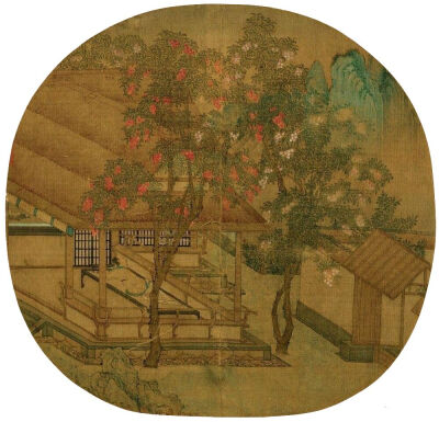 赵大亨《薇省黄昏图》,绢本设色,24.6×25.4cm,宋代,辽宁省博物馆藏