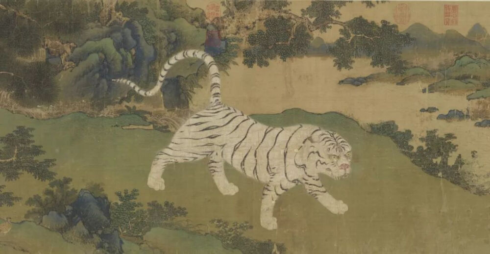 《内府驺虞图》,绢本设色,519×125cm,明代,台北故宫博物院藏