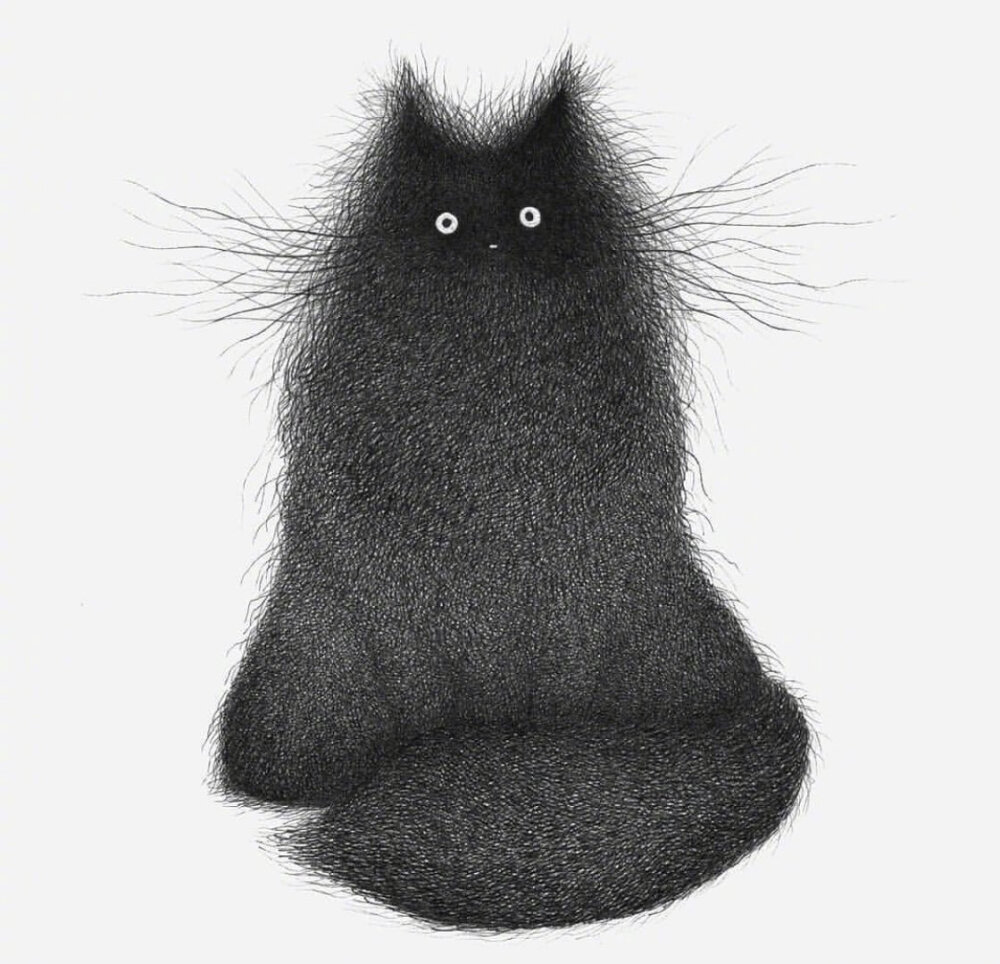艺术家luis coleho笔下的black cat