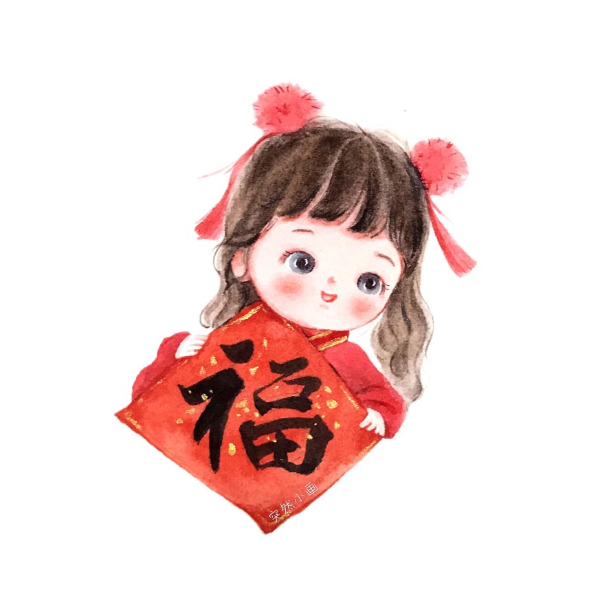 手绘插画情侣头像 ,作者:突然小画