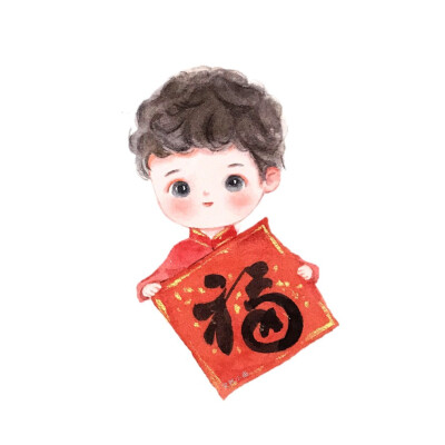 手绘插画情侣头像 ,作者:突然小画