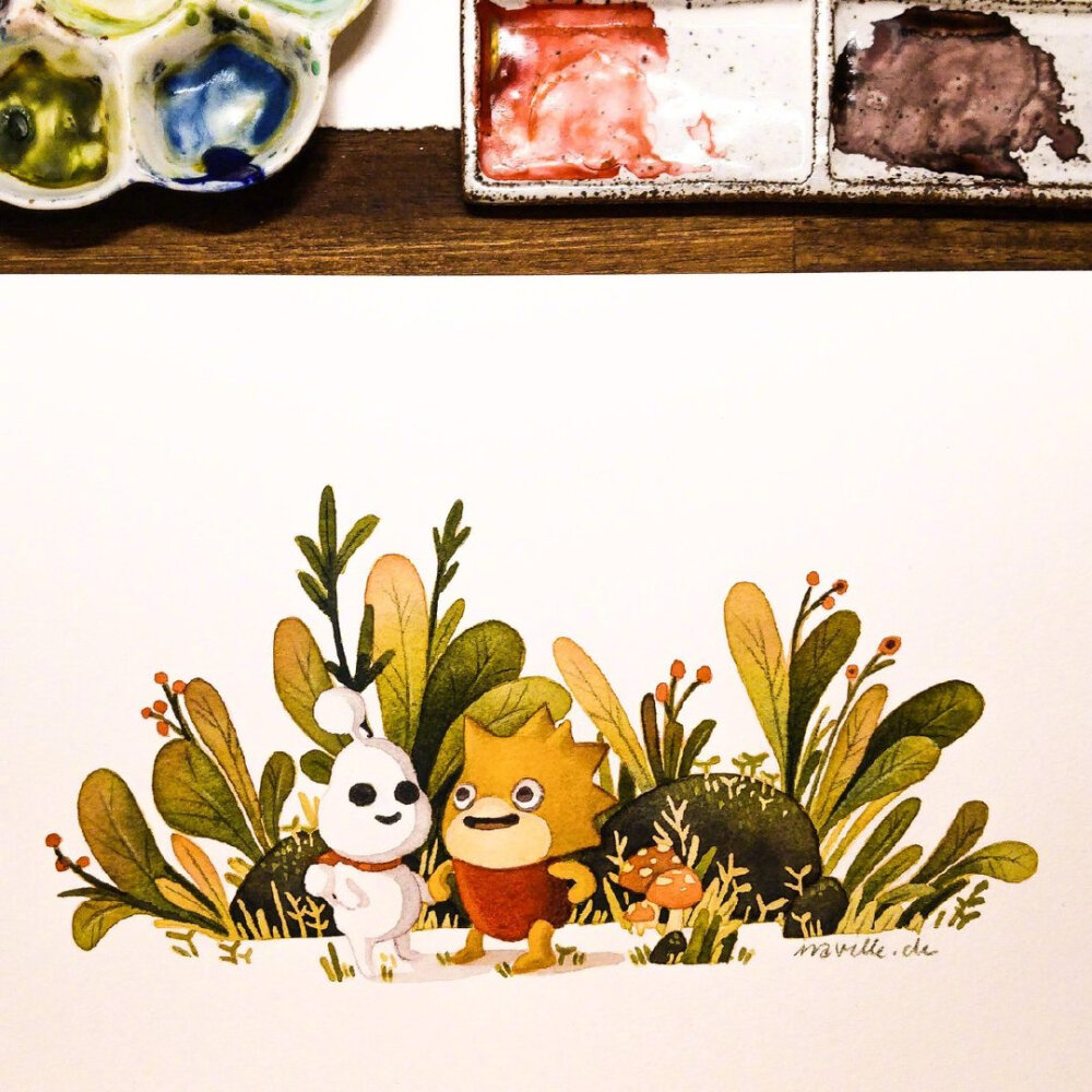 来自插画师 iraville_de 水彩绘画作品 | www.iraville.de